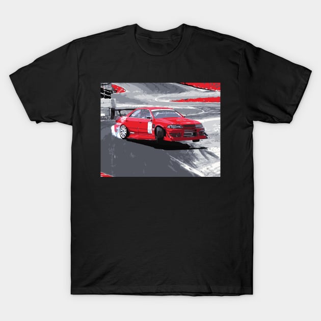 Daigo Saito ebisu circuit D1GP JZX100 JUMP CHASER DRIFT MACHINE T-Shirt by cowtown_cowboy